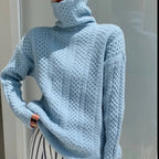 R&B | Luxus Kaschmir Rollkragenpullover mit Kariertem Muster