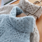 R&B | Luxus Kaschmir Rollkragenpullover mit Kariertem Muster