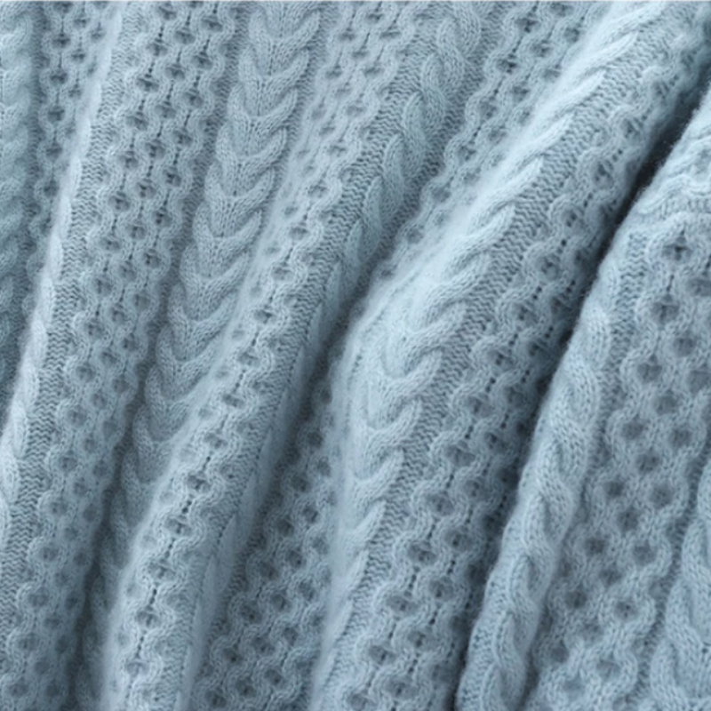 R&B | Luxus Kaschmir Rollkragenpullover mit Kariertem Muster