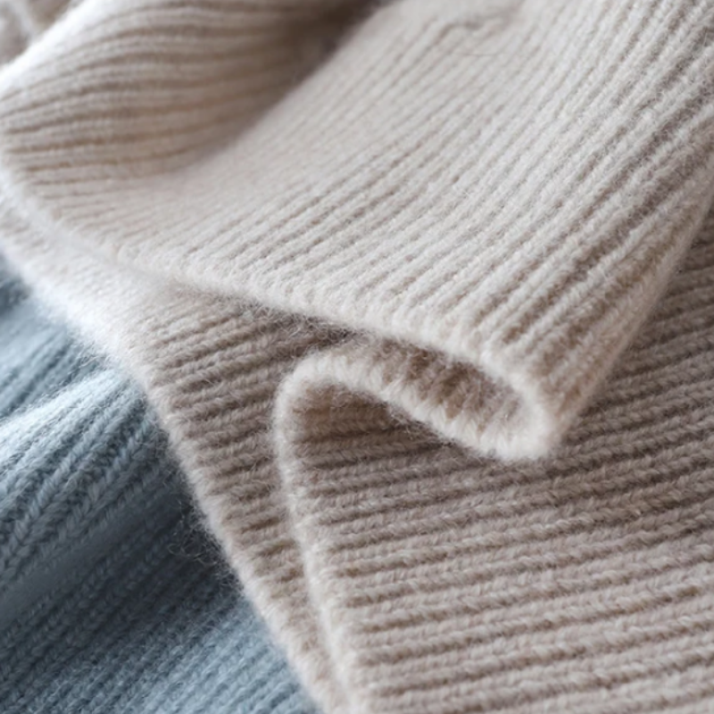 R&B | Luxus Kaschmir Rollkragenpullover mit Kariertem Muster
