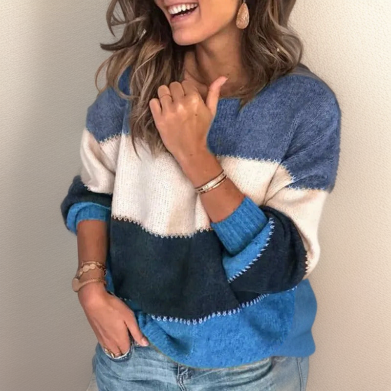 R&B | Luxuriöser Gestreifter Komfortpullover