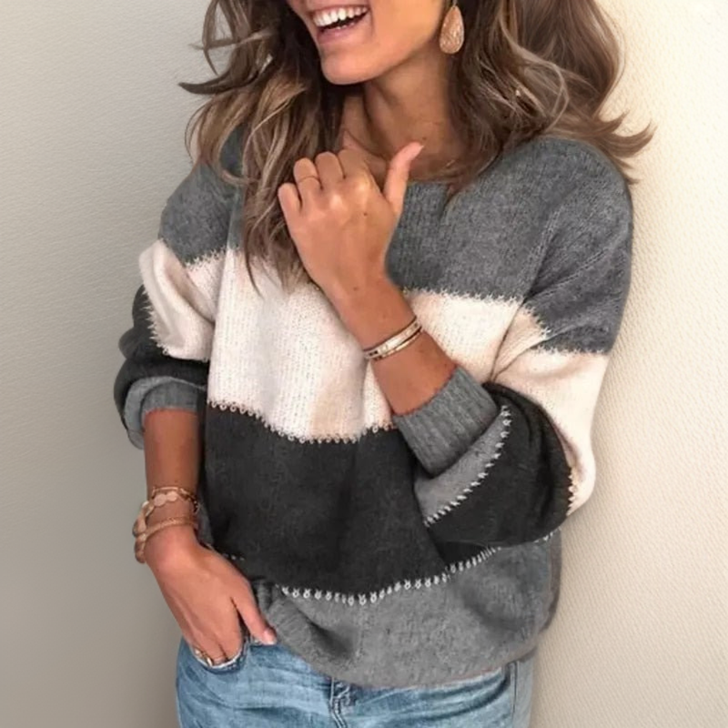 R&B | Luxuriöser Gestreifter Komfortpullover