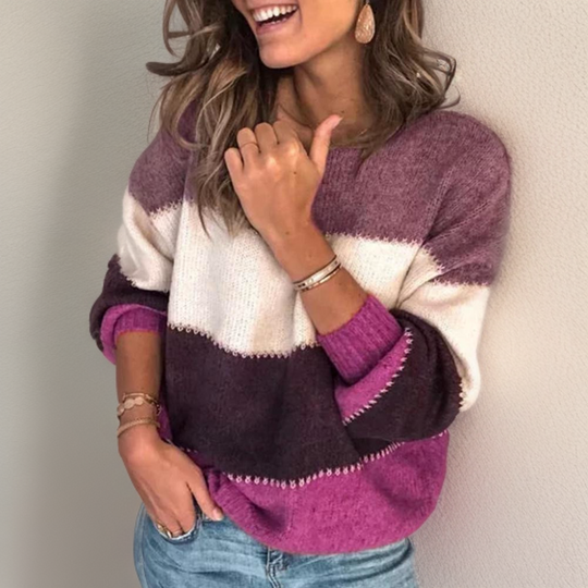 R&B | Luxuriöser Gestreifter Komfortpullover