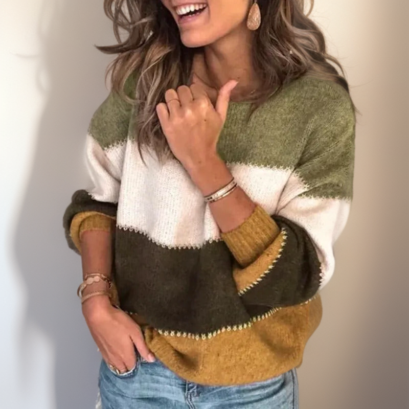 R&B | Luxuriöser Gestreifter Komfortpullover