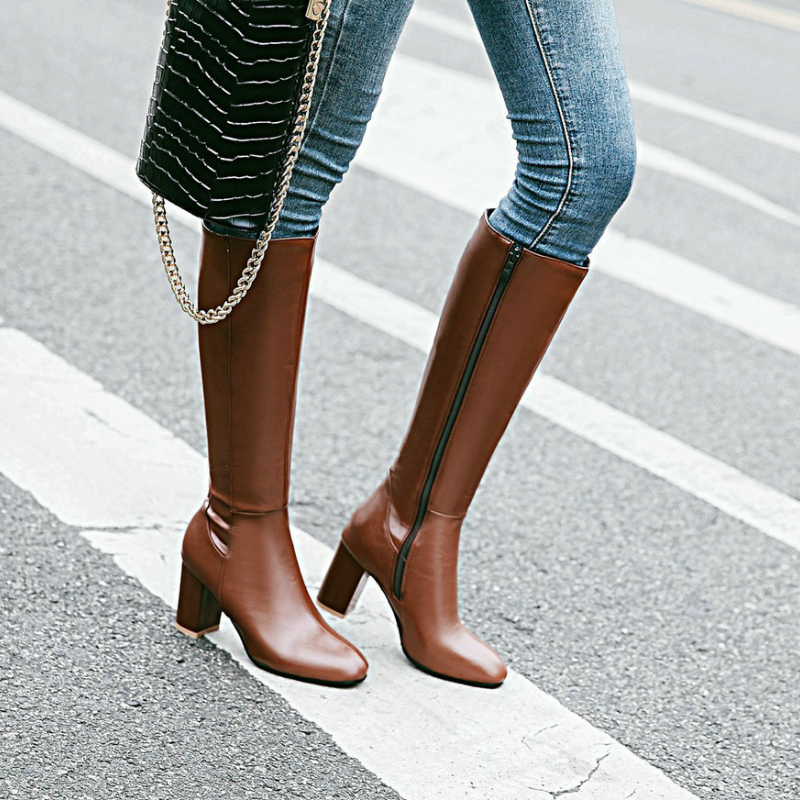 R&B | Luxus vegane Leder Stiefeletten mit Reißverschluss