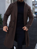 R&B | Luxuriöser brauner langer Mantel für Männer