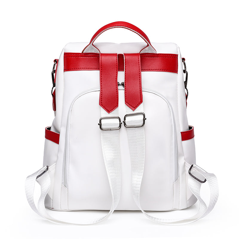 R&B | Luxus Damen Reise Schwarz Rot Weiß Rucksack