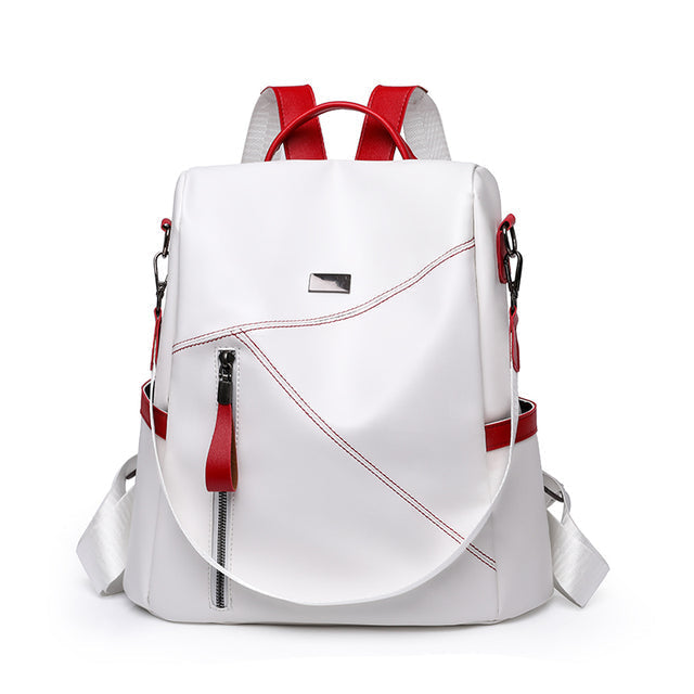 R&B | Luxus Damen Reise Schwarz Rot Weiß Rucksack