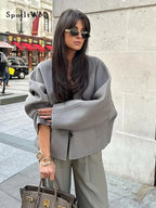 R&B | Chic Kurze Wolljacke Wollmischung Elegant und Lässig