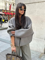 R&B | Chic Kurze Wolljacke Wollmischung Elegant und Lässig