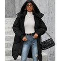 R&B | Winterjacke mit Kapuze für Damen - lange wattierte Jacke