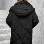 R&B | Winterjacke mit Kapuze für Damen - lange wattierte Jacke