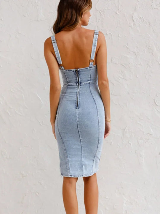 R&B | Jeanskleid mit Verstellbaren Trägern