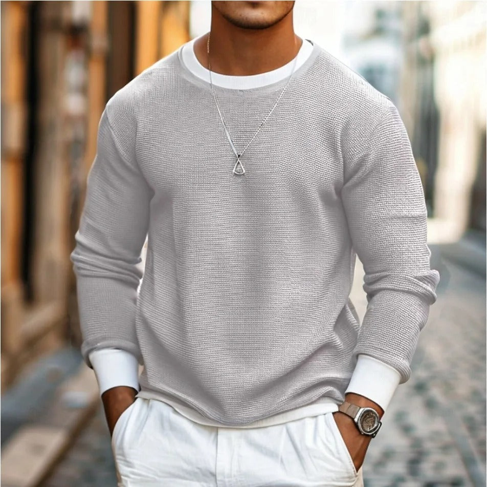 R&B | Strukturierter Strickpullover Lange Ärmel Lässiger und Stilvolles Aussehen