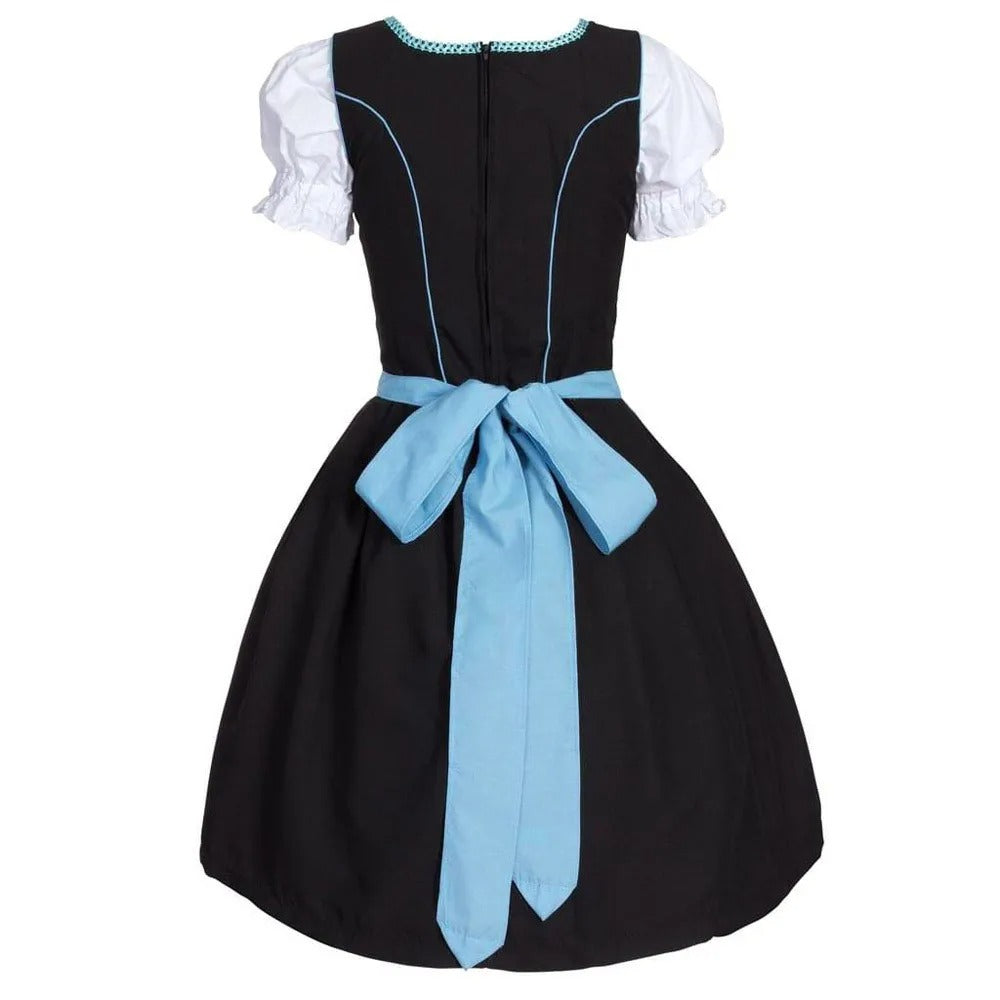 R&B | Stilvolle Himmelblau Oktoberfest Dirndl mit Eleganter Stickerei für Frauen