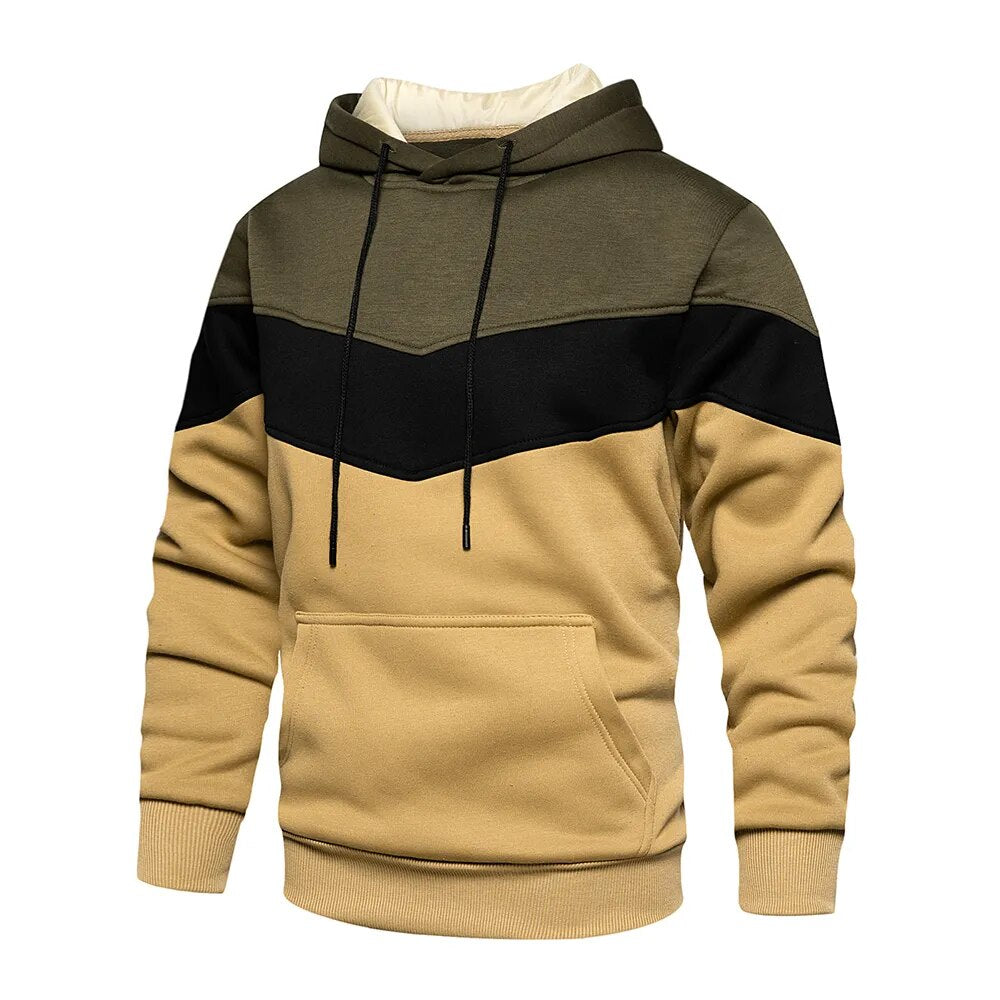 R&B | Kontrastfarbiger Hoodie für Männer Baumwolle Stilvoll und Warm