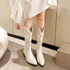 Bestickte Stiefel bis zur Mitte der Waden für Frauen R&B
