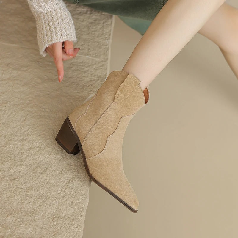 Spitzes Wedge-Ankle-Boots R&B