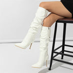 Frauen Über-den-Knie Stiefel Leder Stil R&B