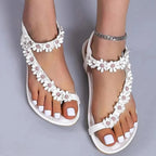 R&B | Flache Sommer Blumen Sandalen
