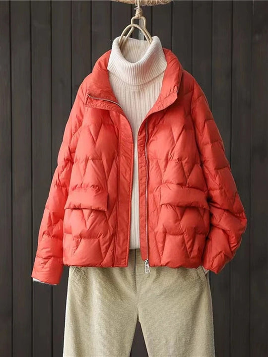R&B | Ultraleichte Wattierte Daunenjacke Mit Stehkragen Für Frauen