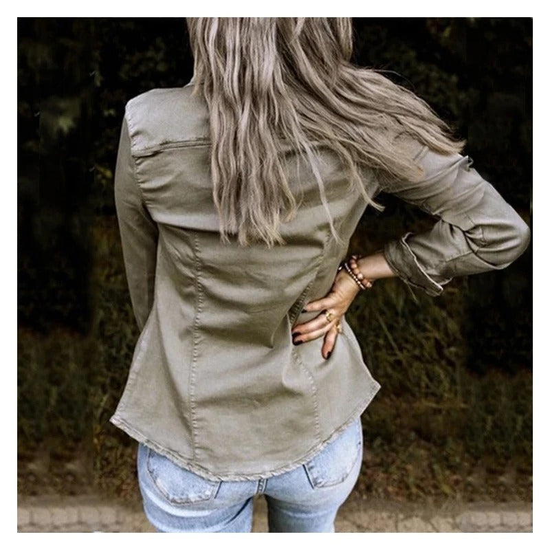 R&B | Mittel-lange Jeansjacke für Frauen