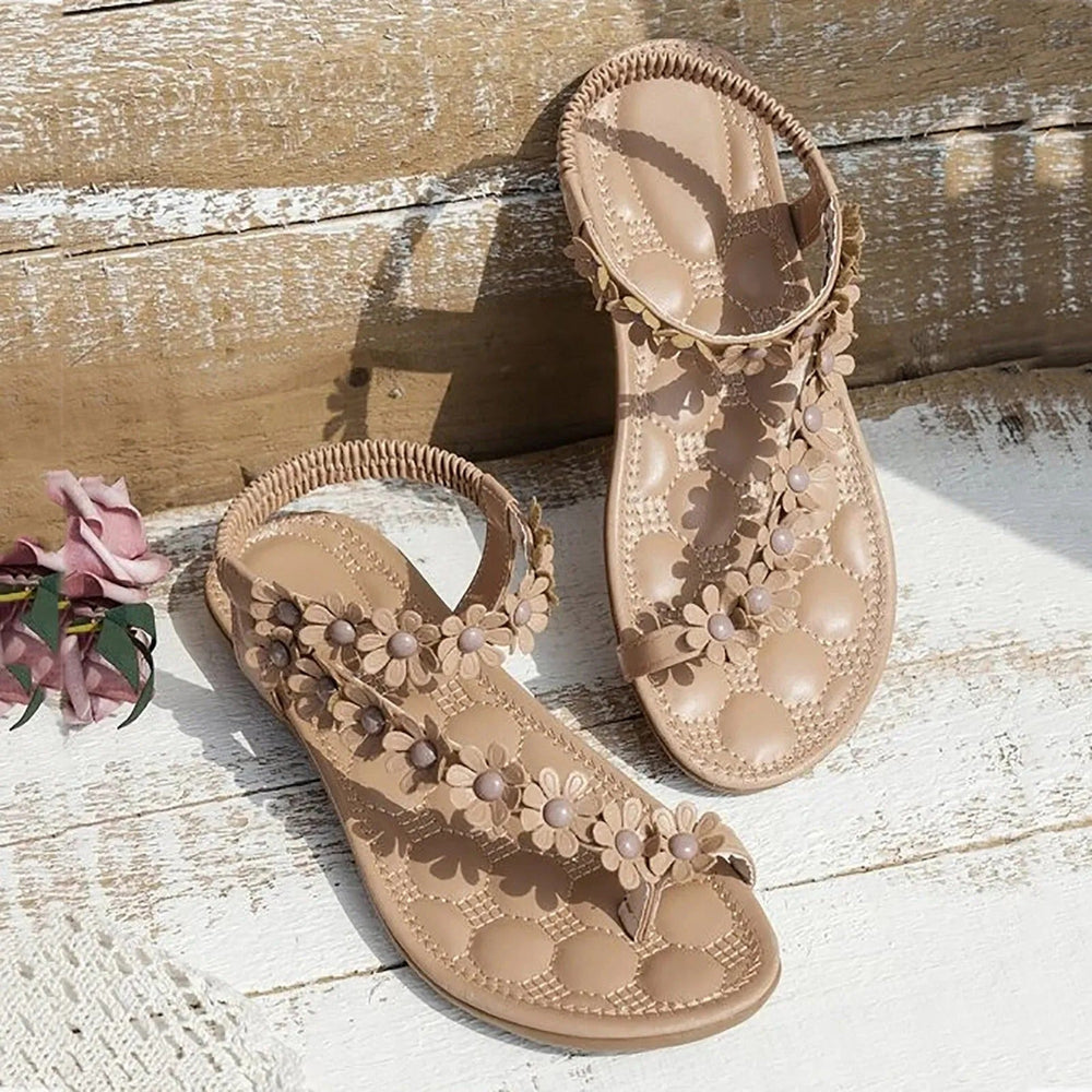 R&B | Flache Sommer Blumen Sandalen