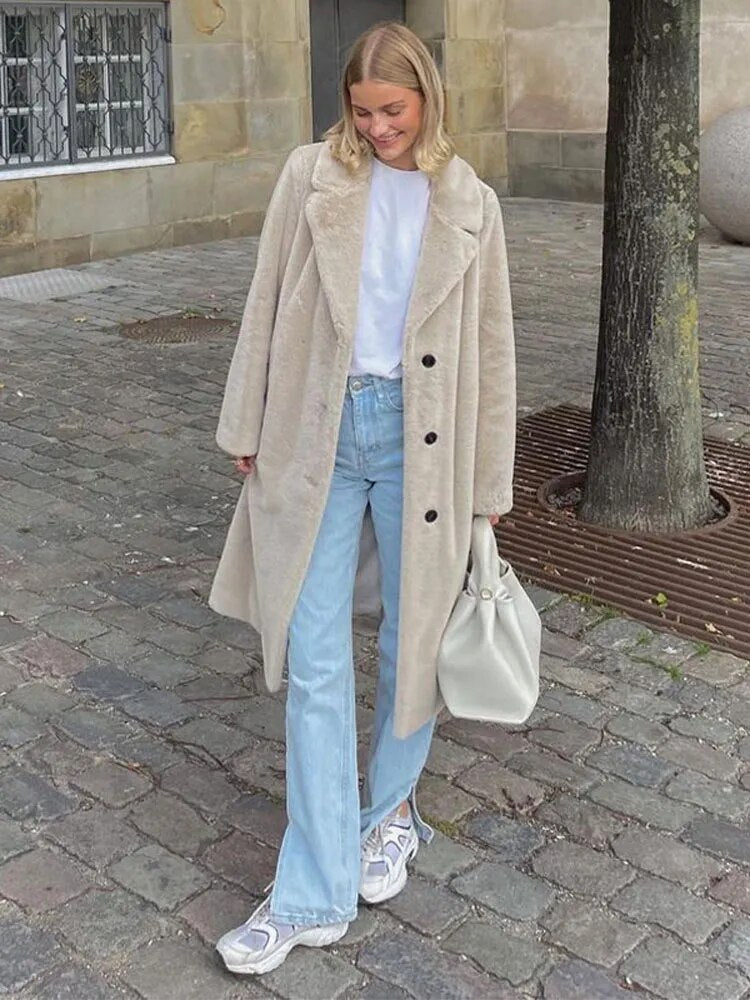 R&B | Weiche Faux Fur Jacke Polyester Elegant und Warm
