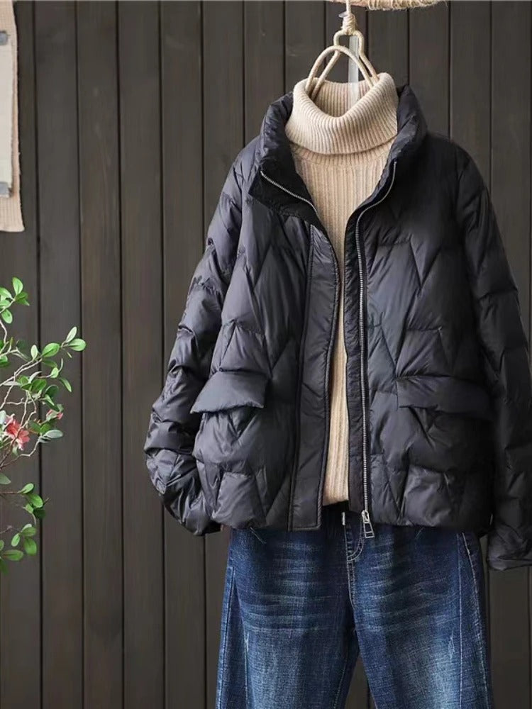 R&B | Ultraleichte Wattierte Daunenjacke Mit Stehkragen Für Frauen