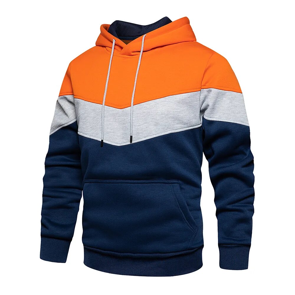 R&B | Kontrastfarbiger Hoodie für Männer Baumwolle Stilvoll und Warm