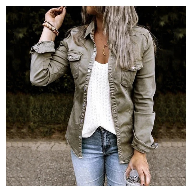 R&B | Mittel-lange Jeansjacke für Frauen