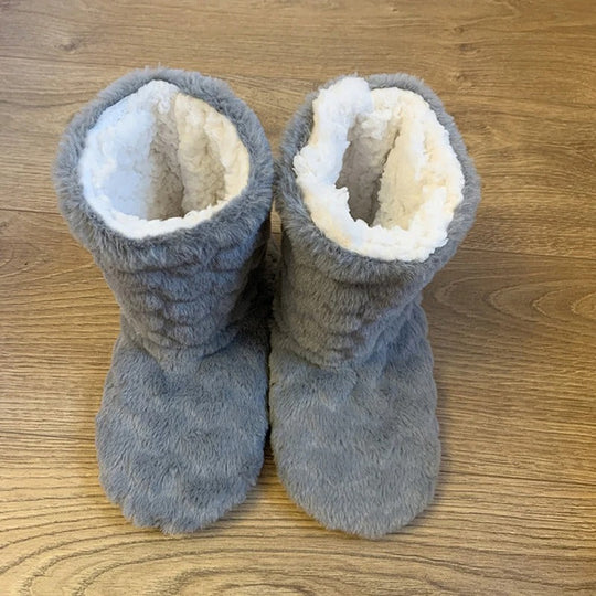 R&B | Memory Foam Hausschuhe Mit Fell Und Thermofunktion In Stiefelettengröße