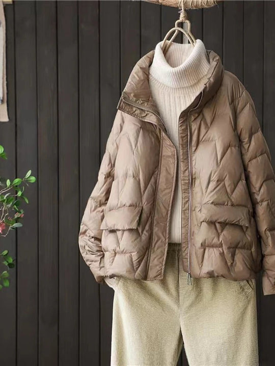R&B | Ultraleichte Wattierte Daunenjacke Mit Stehkragen Für Frauen