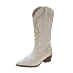 Bestickte Stiefel bis zur Mitte der Waden für Frauen R&B