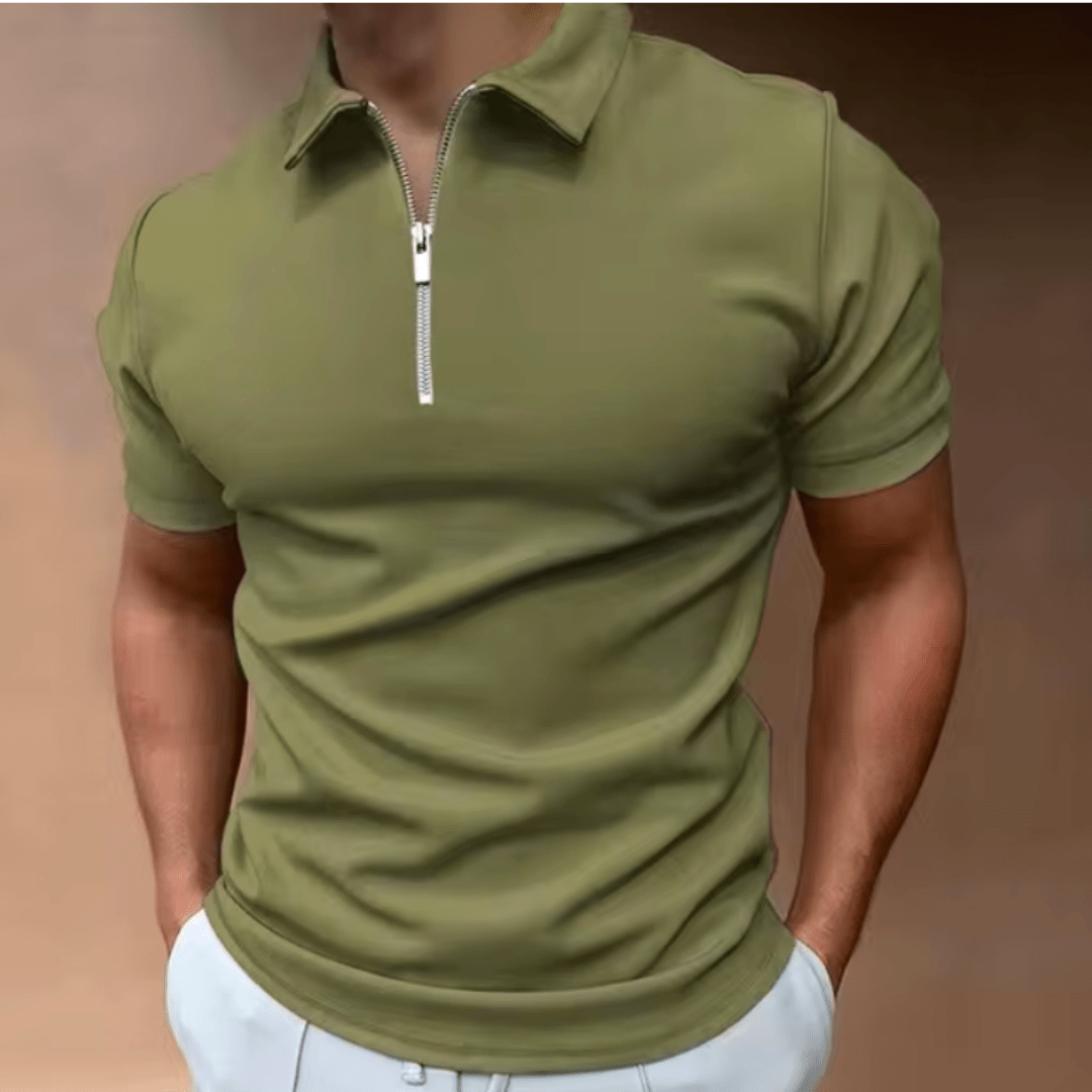 R&B | Herren Polo Shirt Polo mit Reißverschluss und Kragen Klassisches Design & Elegant