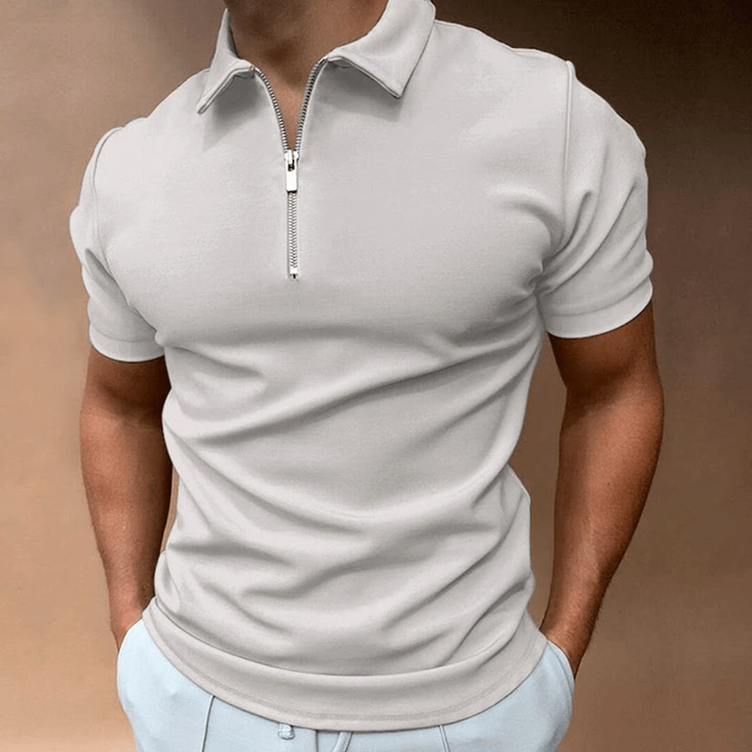 R&B | Herren Polo Shirt Polo mit Reißverschluss und Kragen Klassisches Design & Elegant