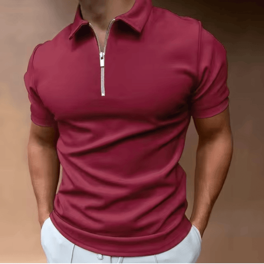 R&B | Herren Polo Shirt Polo mit Reißverschluss und Kragen Klassisches Design & Elegant