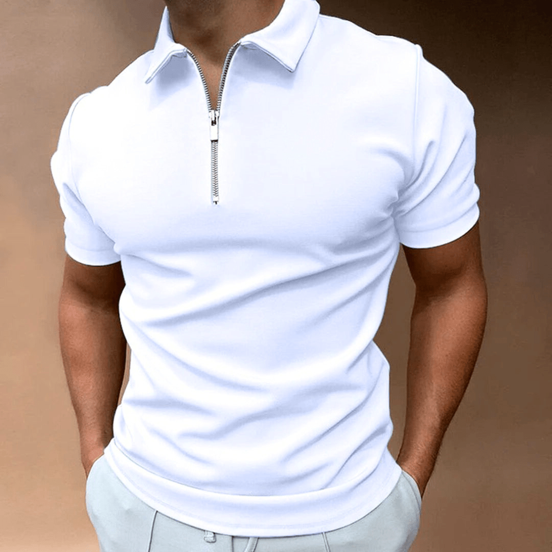 R&B | Herren Polo Shirt Polo mit Reißverschluss und Kragen Klassisches Design & Elegant