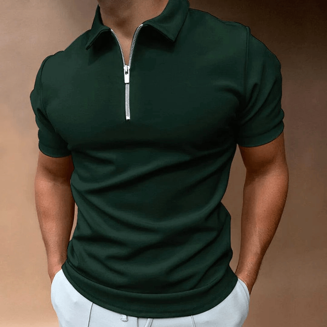 R&B | Herren Polo Shirt Polo mit Reißverschluss und Kragen Klassisches Design & Elegant