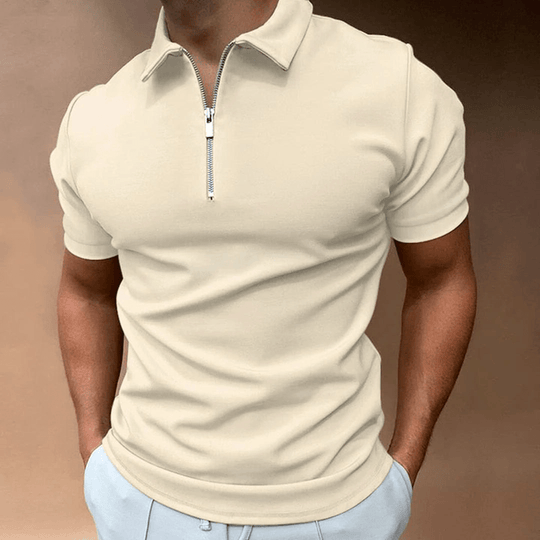 R&B | Herren Polo Shirt Polo mit Reißverschluss und Kragen Klassisches Design & Elegant