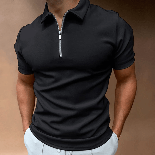 R&B | Herren Polo Shirt Polo mit Reißverschluss und Kragen Klassisches Design & Elegant