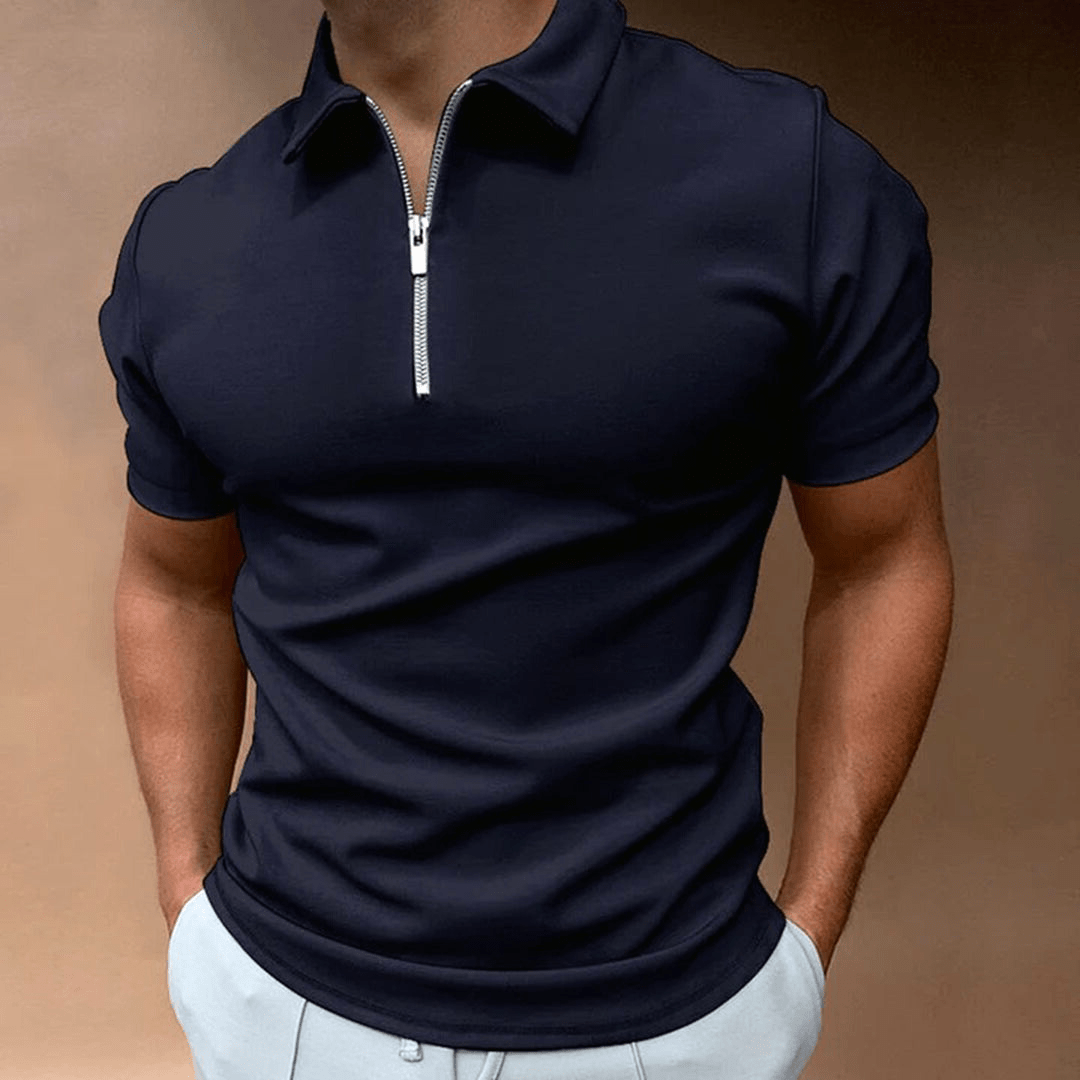 R&B | Herren Polo Shirt Polo mit Reißverschluss und Kragen Klassisches Design & Elegant
