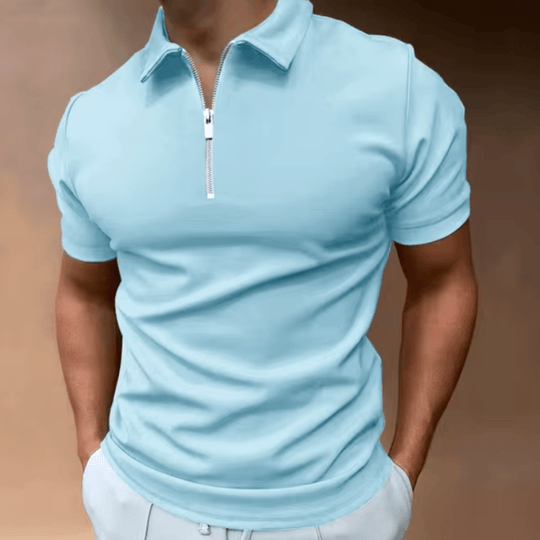 R&B | Herren Polo Shirt Polo mit Reißverschluss und Kragen Klassisches Design & Elegant