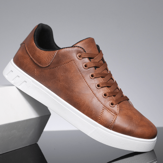 R&B | Sneakers Herren Leder Sneakers Komfortabel Trendy Freizeit Sneakers