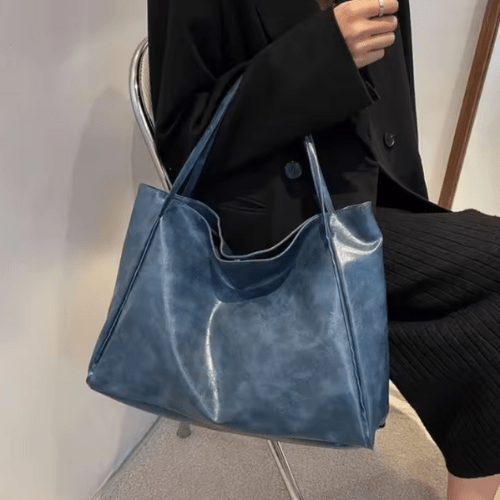 R&B | Große Damen Leder Schultertasche Handtasche Shopper Burgunderrot