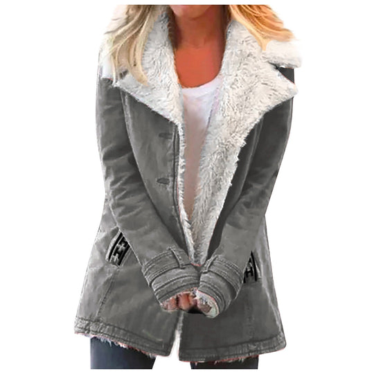 R&B | Damen Winterjacke Mit Reverskragen Und Langen Ärmeln