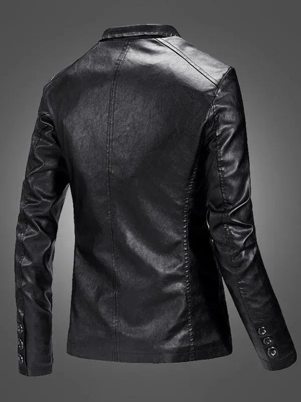 R&B | Herren Blazer - Lässiger Leder Slim Fit Blazer