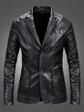 R&B | Herren Blazer - Lässiger Leder Slim Fit Blazer
