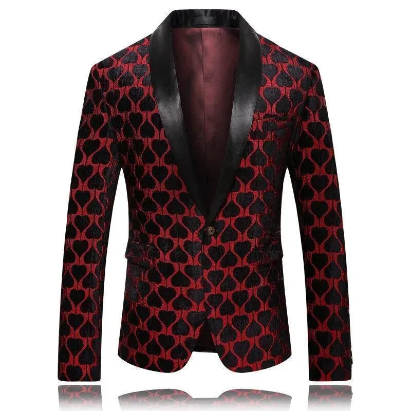 R&B | Herren Blazer - Roter Reverskragen Smoking Blazer