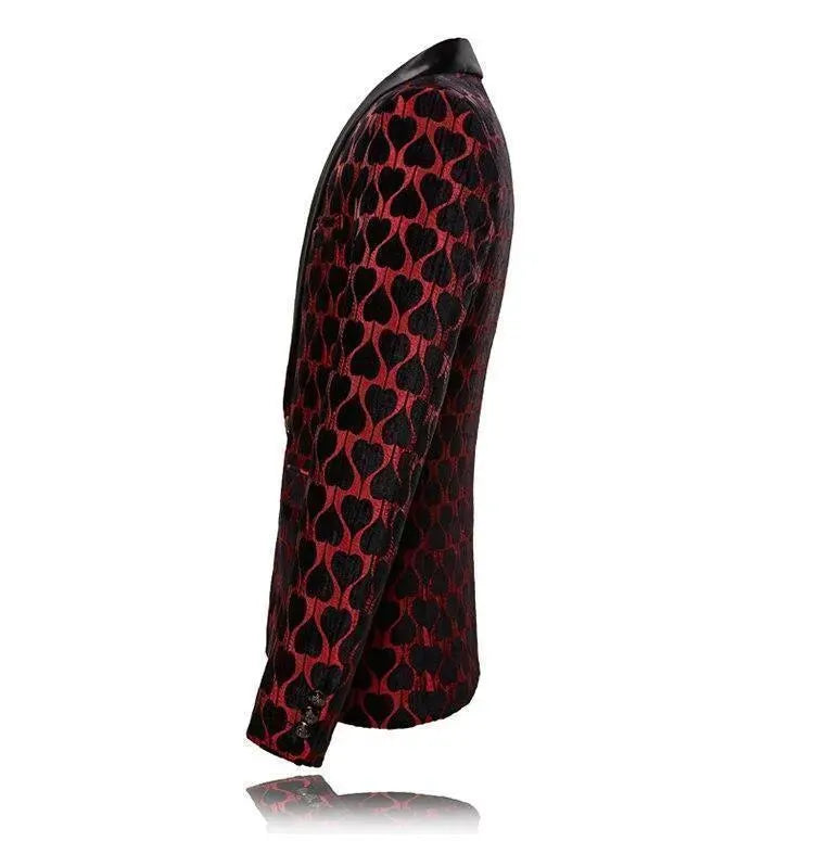 R&B | Herren Blazer - Roter Reverskragen Smoking Blazer